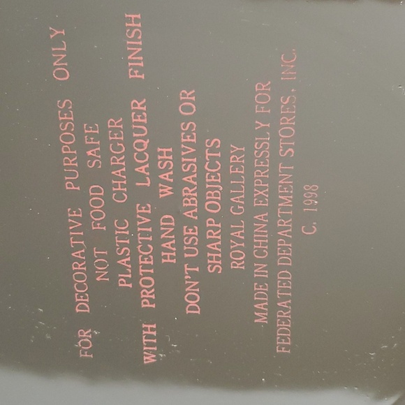 Royal Gallery Silver Tone Charger Plate w/Lacquer Finish Set of 3 *read* - Picture 7 of 9